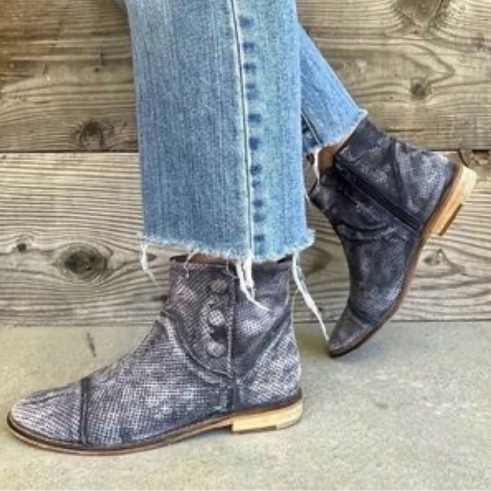 Free People Shadow Lark Ankle Boot in Washed Black - Picture 2 of 12